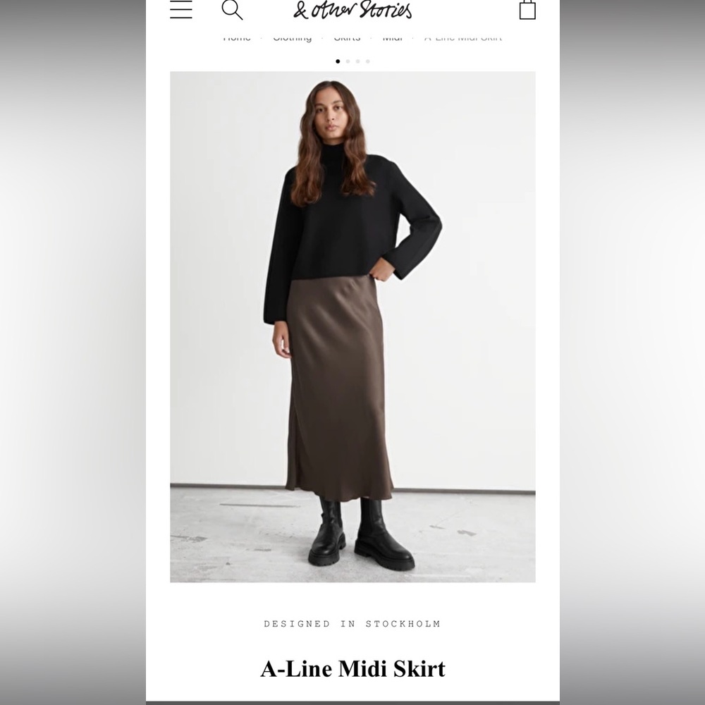 Chocolate Brown Midi Skirt